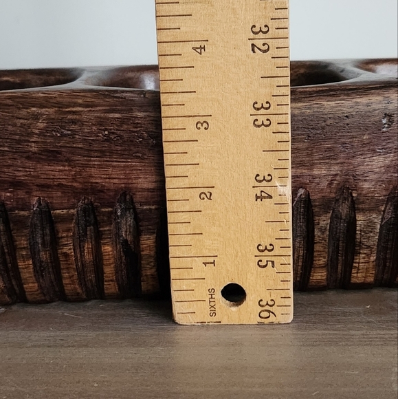 🌍 Rustic Brown Wooden Tray – Handcrafted in India 3-Compartment Organizer cute - Picture 15 of 16